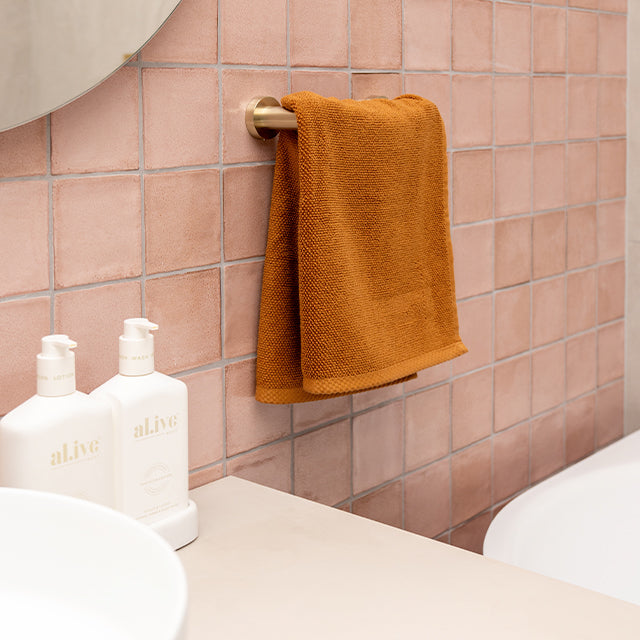 Nero Mecca Hand Towel Rail Brushed Gold