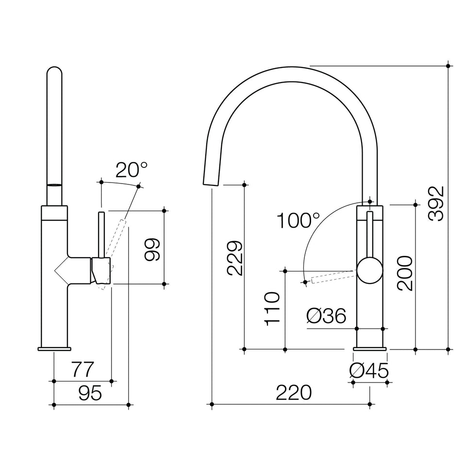 Caroma Liano II Lead Free Sink Mixer - Brushed Brass