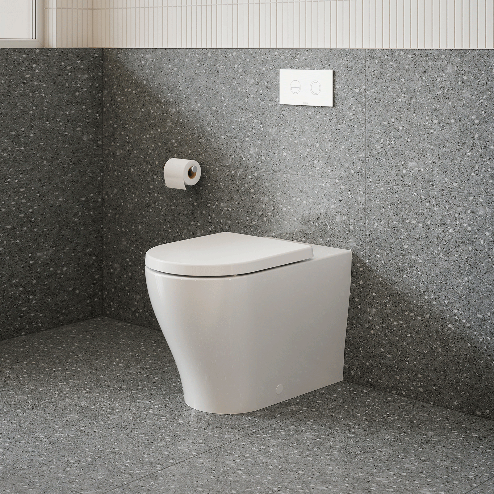 Caroma Luna Slim Cleanflush Invisi Series II Wall Faced Toilet Suite - Upgraded Seat Design