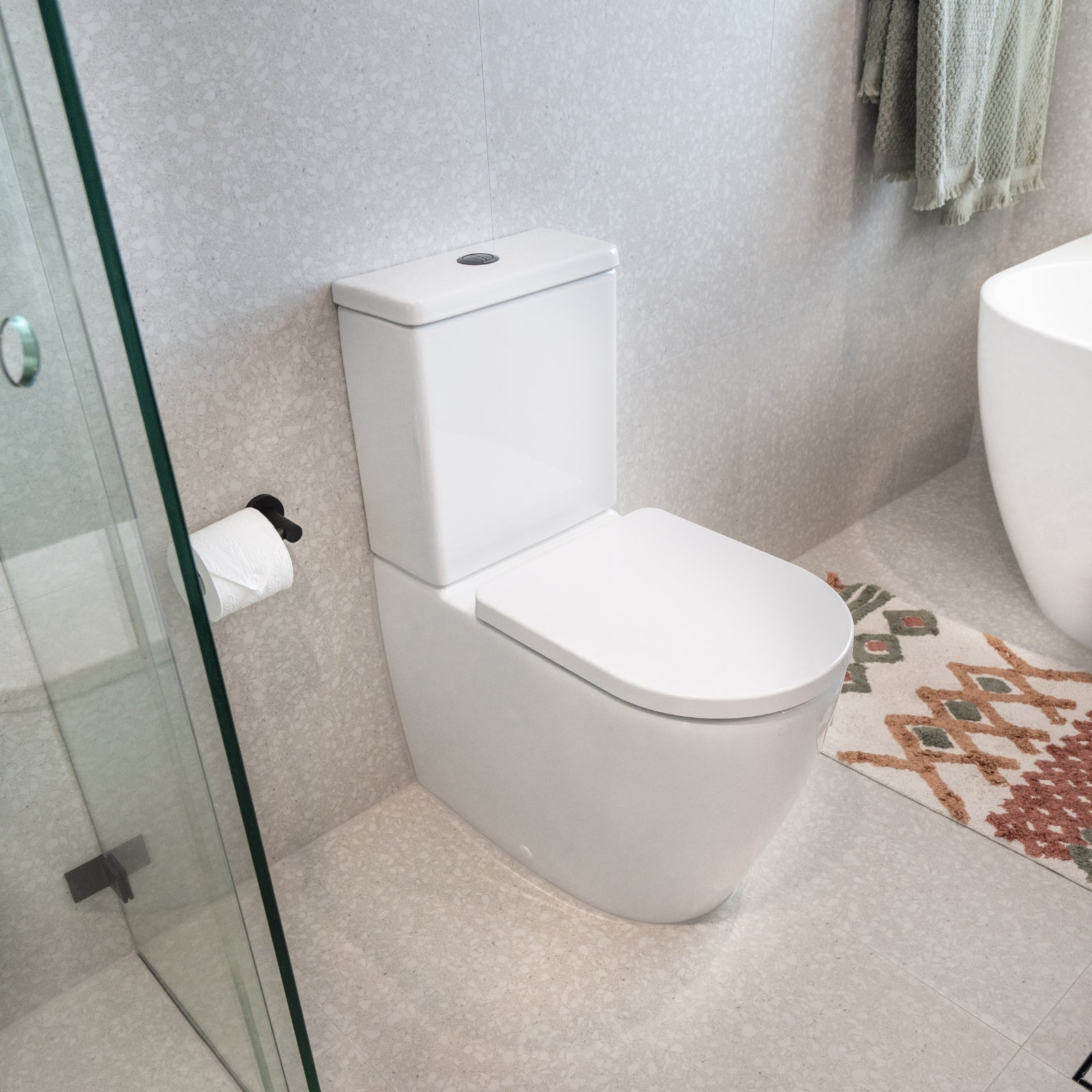 Caroma Urbane II Cleanflush Wall Faced Toilet Suite - The Blue Space Real Reno