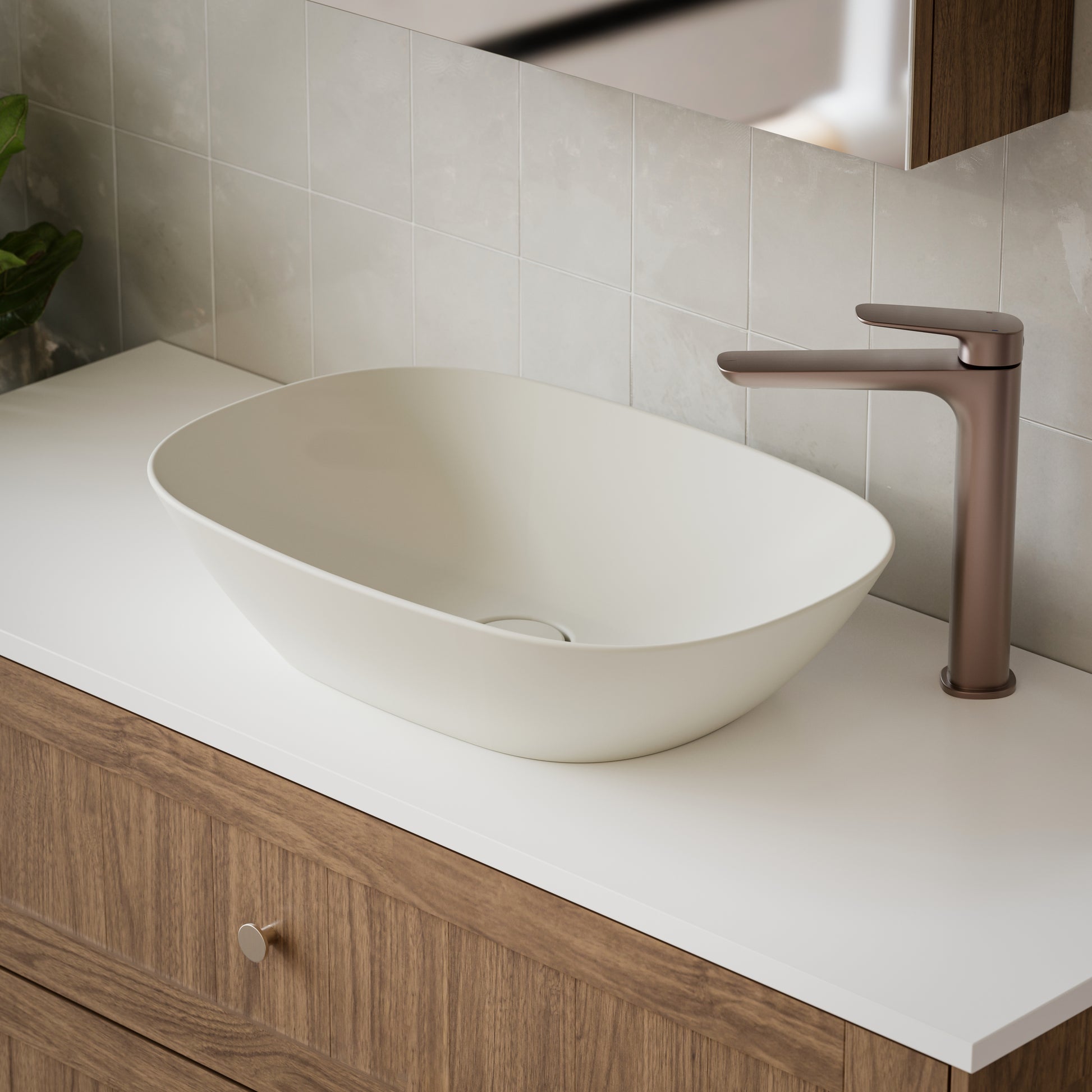 Caroma Contura II 530mm Above Counter Basin - Matte Clay
