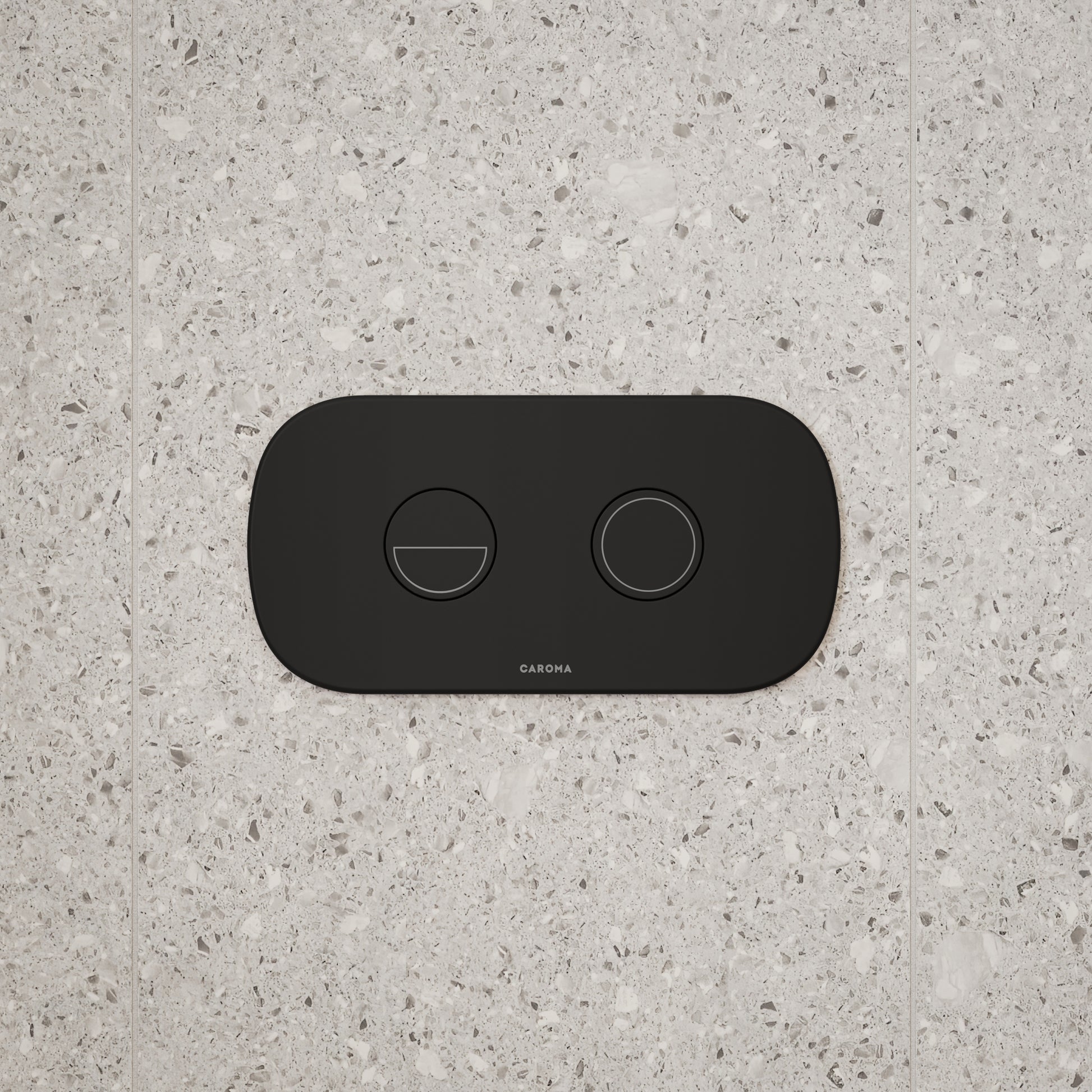 Caroma Contura II Invisi Series II Round DC Dual Flush Button Panel - Black