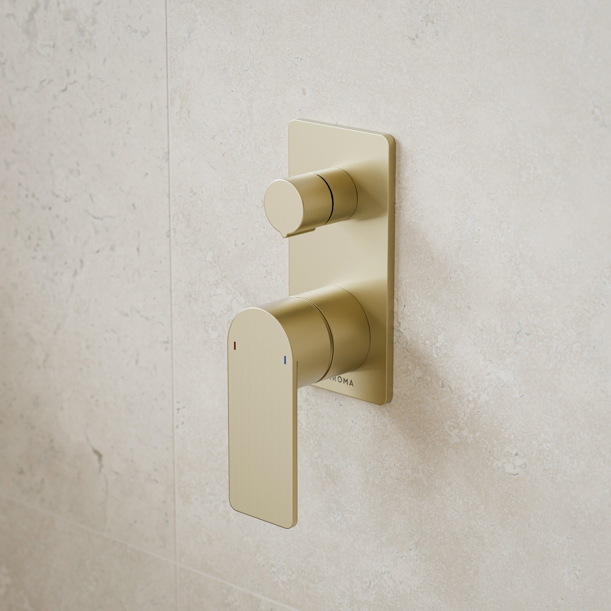 Caroma Urbane II Bath/Shower Mixer with Diverter Rectangle Brushed Brass