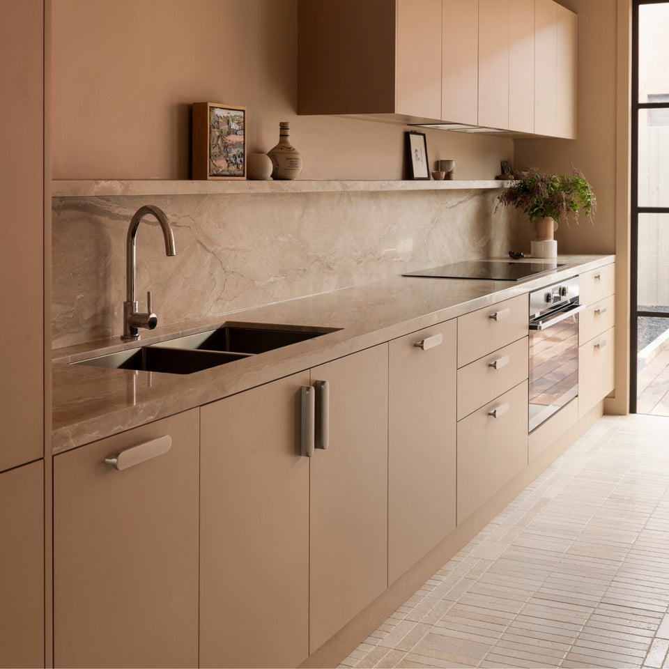 Tumbled Natural Beige Travertine Subway Tile 50mm x 200mm