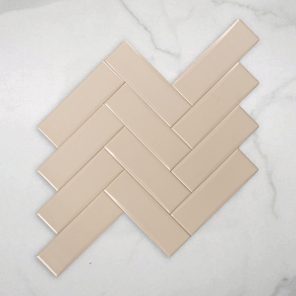 Coolum Cream Gloss Cushioned Edge Ceramic Tile 82x257mm online at The Blue Space