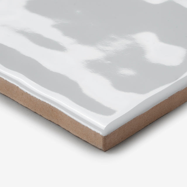 White Luca Hand Made Gloss Subway Tile 75 x 150 x 8mm