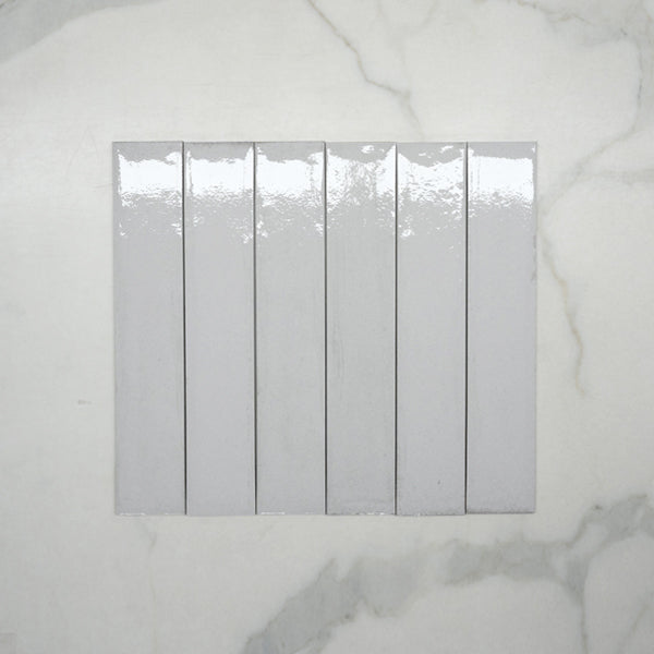 Bianco Theo Subway Tile 75 x 400mm Italian Porcelain