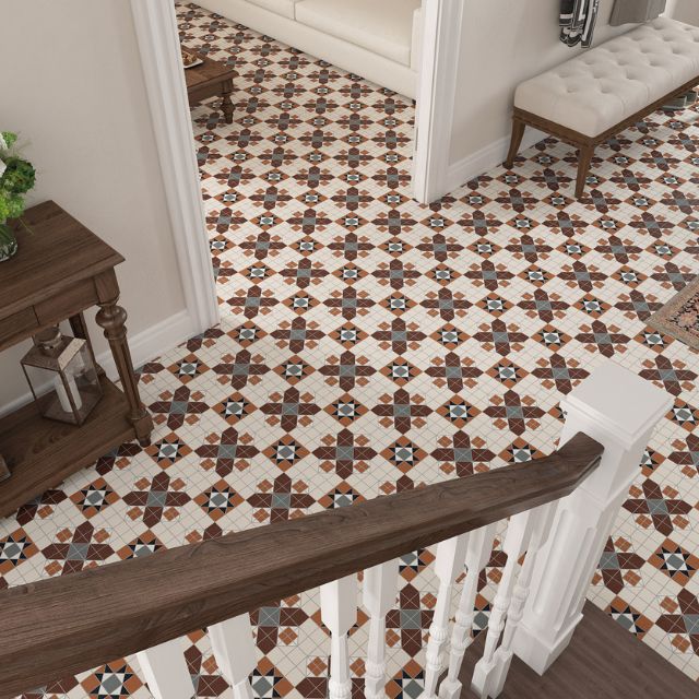 Federation style heritage tile. Patio tile The Blue Space