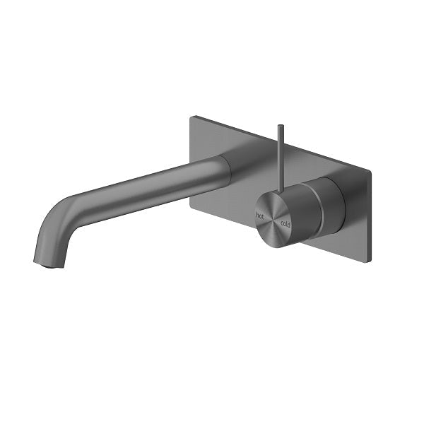 Nero Mecca Wall Basin/Bath Mixer Handle Up 160mm Gun Metal