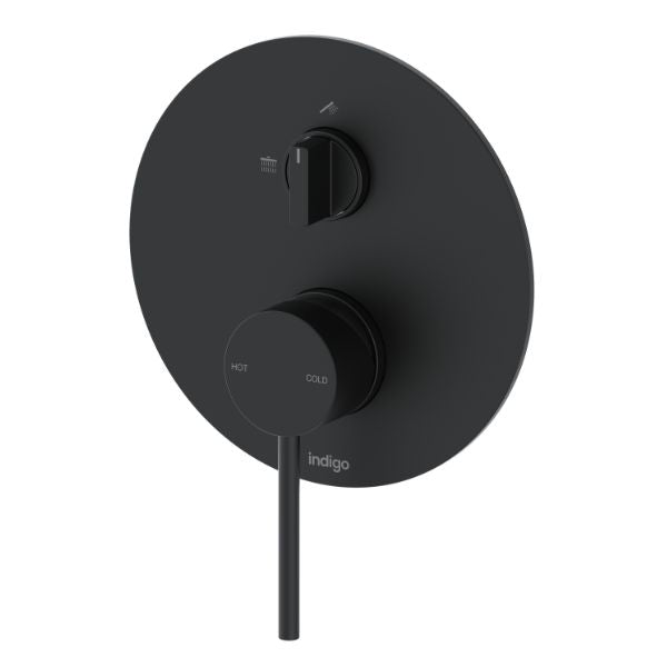 Indigo Alisa Bath/Shower Mixer With Diverter Matte Black online at The Blue Space