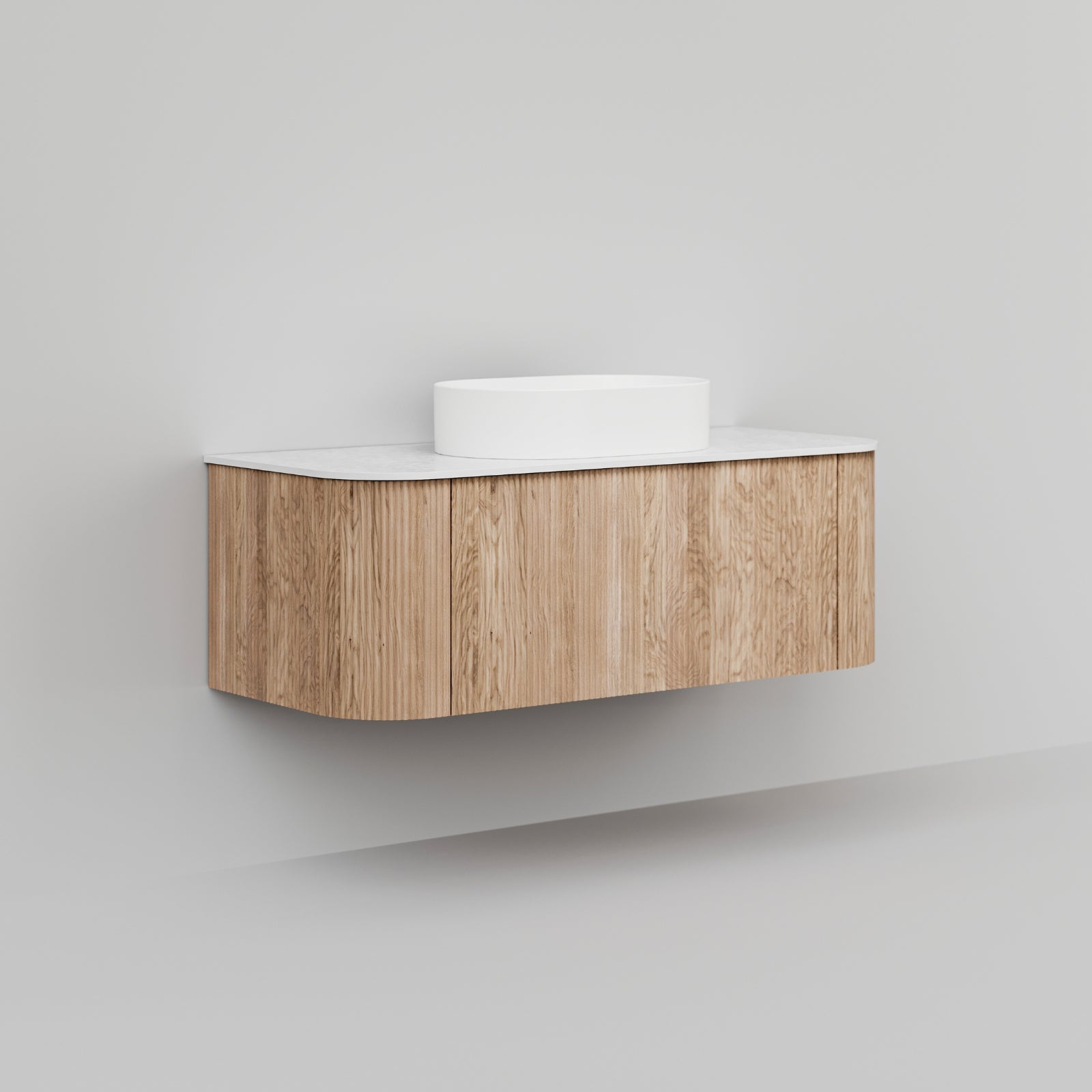 Ingrain Curved Fluted Wall Hung Vanity 1200mm at The Blue Space