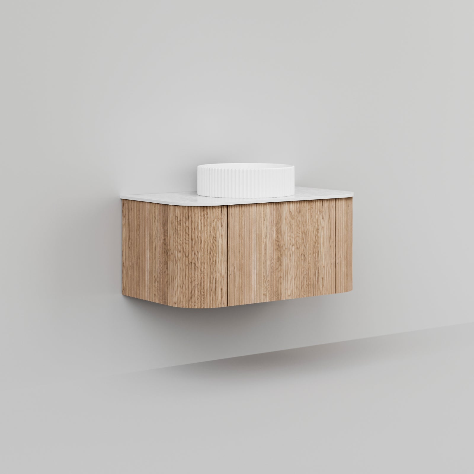 Ingrain Curved Fluted Wall Hung Vanity 900mm at The Blue Space