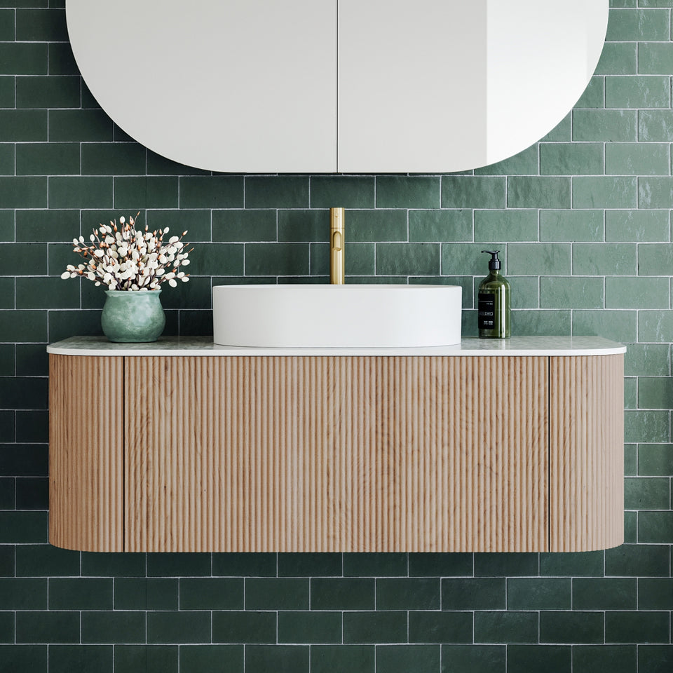 Ingrain Curved Fluted Wall Hung Vanity