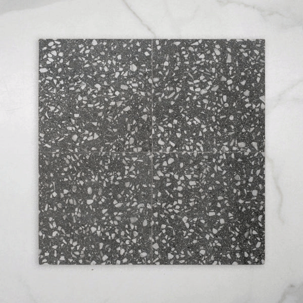 Island Terrazzo Charcoal Matt P4 Porcelain Tile 300x300mm online at The Blue Space