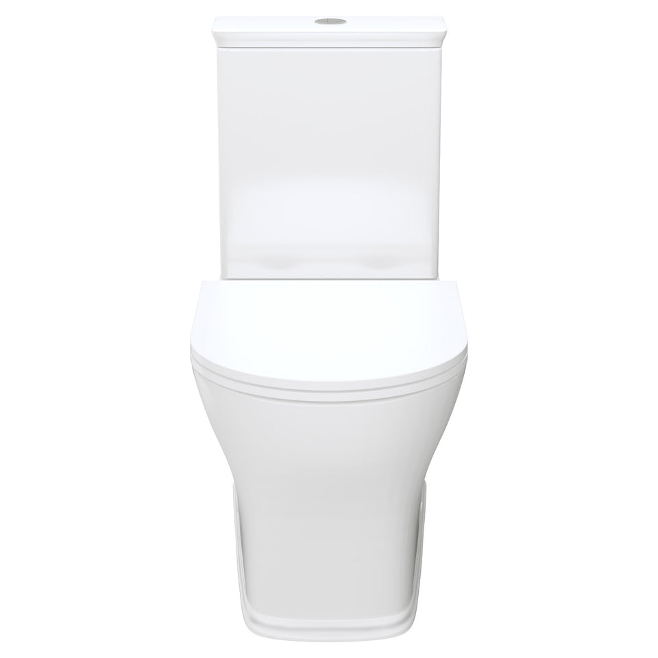Fienza Lillian Tornado Flush Back-to-Wall Toilet Suite, Slim Seat, Gloss White