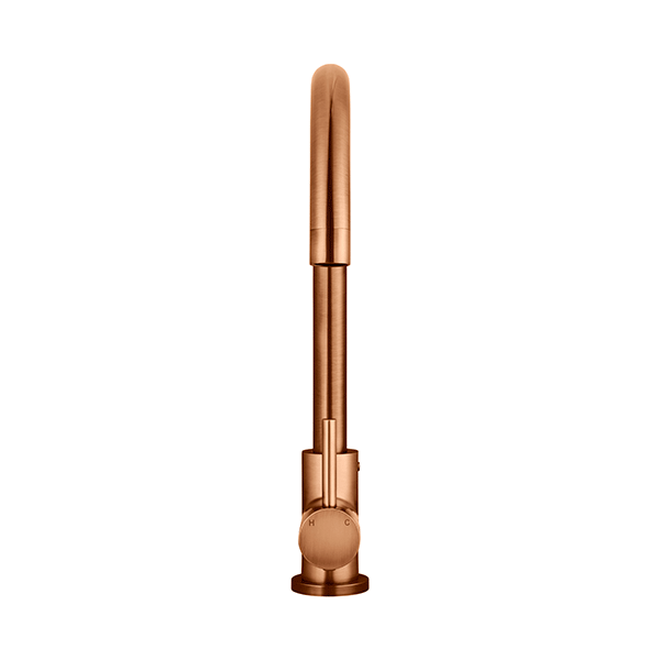 Meir Round Kitchen Sink Mixer - Lustre Bronze Front View