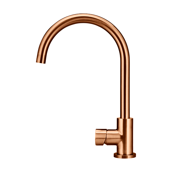 Meir Pinless Round Kitchen Sink Mixer Tap Lustre Bronze