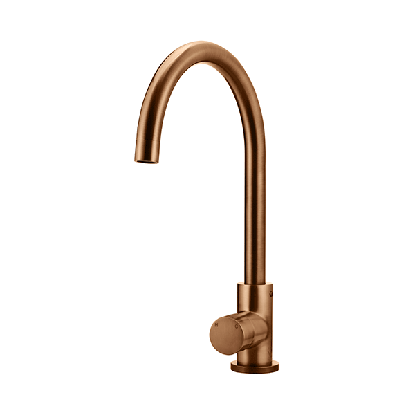 Meir Pinless Round Kitchen Sink Mixer Tap Lustre Bronze
