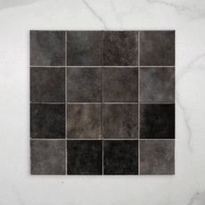 Madrid Scored Charcoal Gloss Cushioned Edge Ceramic Wall Tile 243x243mm online at The Blue space