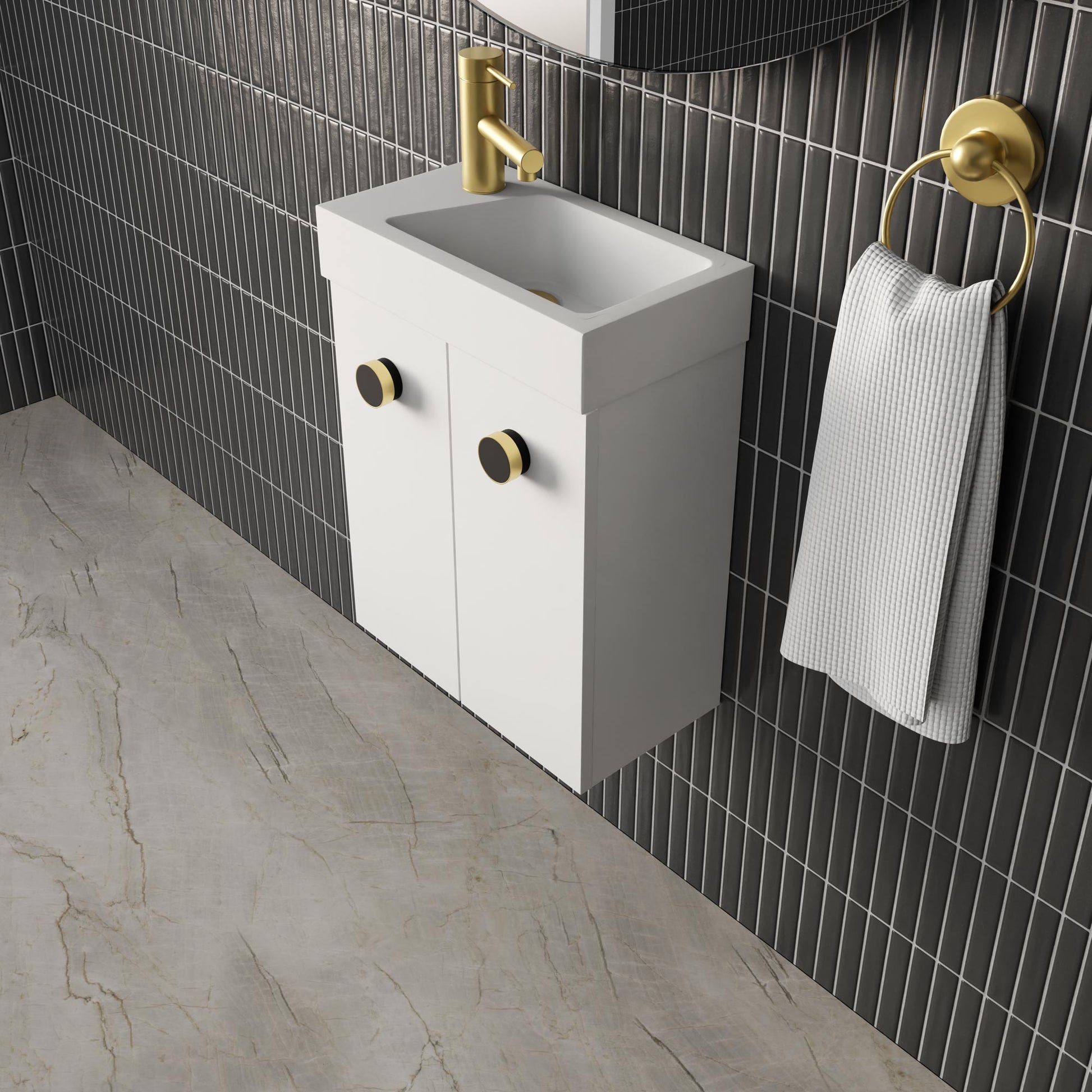 Marquis Asti Baby Compact Vanity - 400mm Wall Hung Basin | The Blue Space