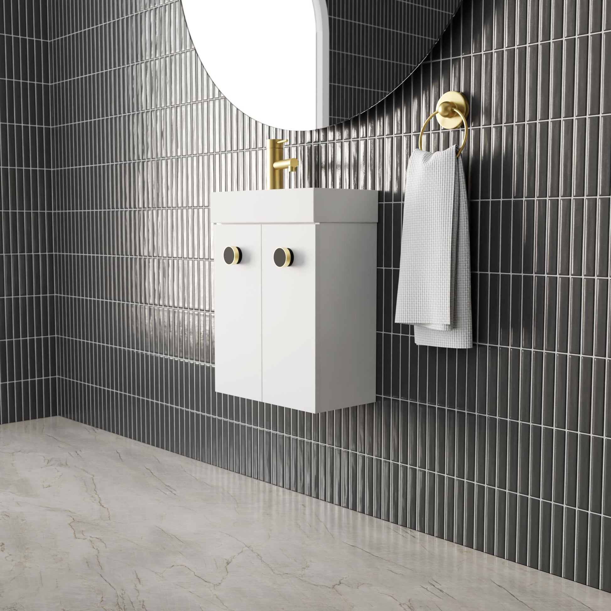 Marquis Asti Baby Compact Vanity - 400mm Wall Hung Profile | The Blue Space