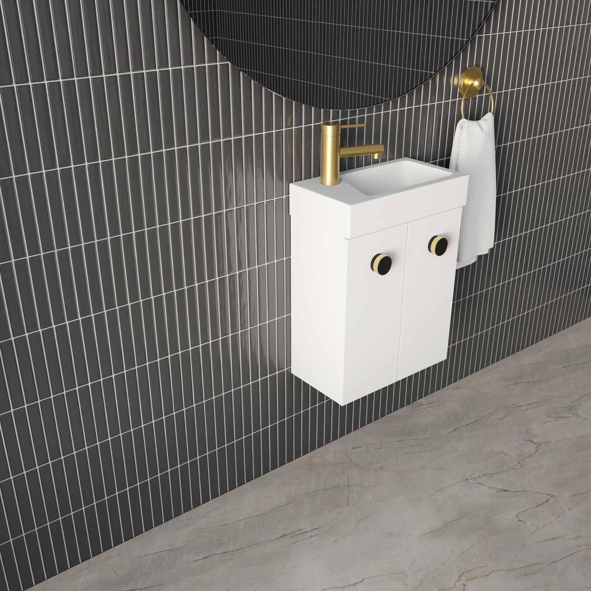 Marquis Asti Baby Compact Vanity - 400mm Wall Hung Side | The Blue Space