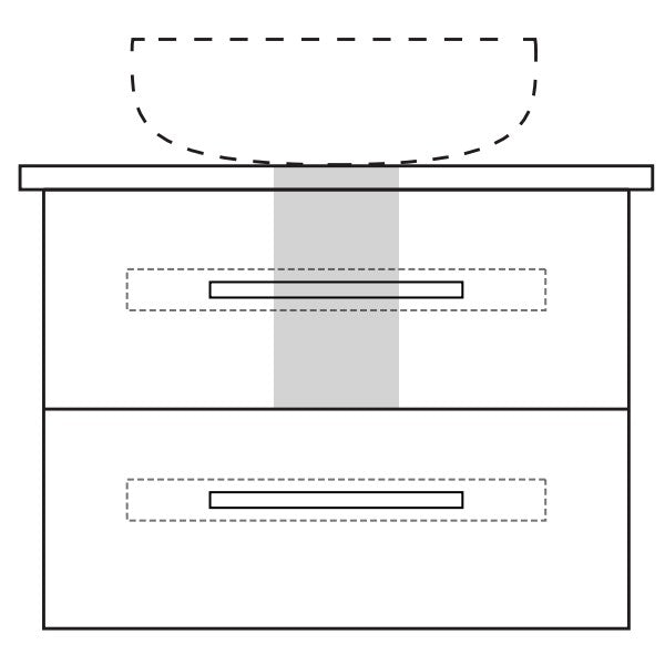 Marquis Gold1 Wall Hung Vanity - 600mm Centre Bowl - 2 drawer | The Blue Space