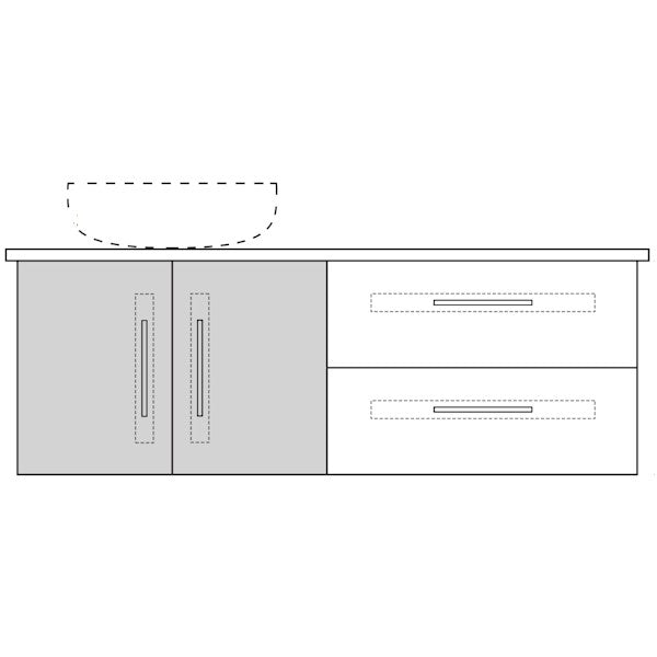 Marquis Gold10 Wall Hung Vanity - 1200mm Offset Bowl - 2 door 2 drawer | The Blue Space