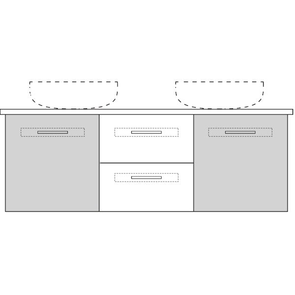 Marquis Gold11 Wall Hung Vanity - 1200mm Double Bowl - 2 door 2 drawer | The Blue Space