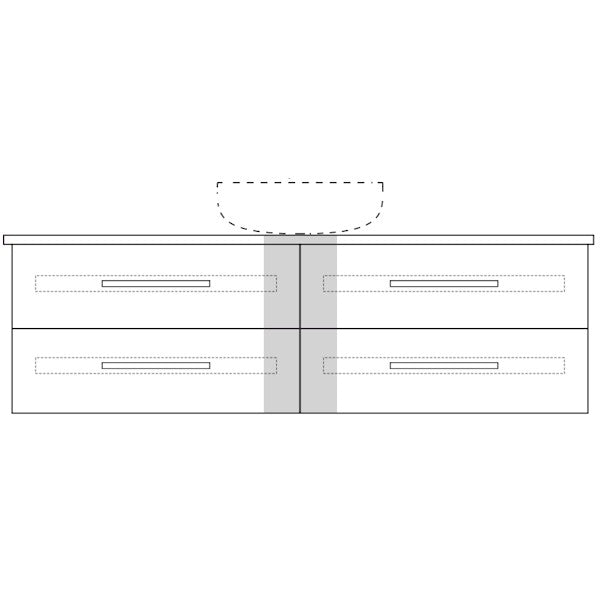 Marquis Gold12 Wall Hung Vanity - 1500mm Centre Bowl - 4 drawer | The Blue Space
