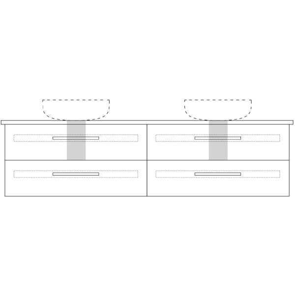 Marquis Gold17 Wall Hung Vanity - 1800mm Double Bowl - 4 drawer | The Blue Space