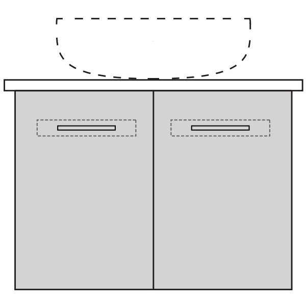 Marquis Gold2 Wall Hung Vanity - 600mm Centre Bowl - 2 door | The Blue Space
