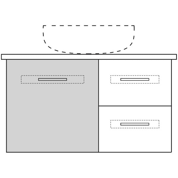 Marquis Gold4 Wall Hung Vanity - 750mm Centre Bowl - 1 door 2 drawer | The Blue Space