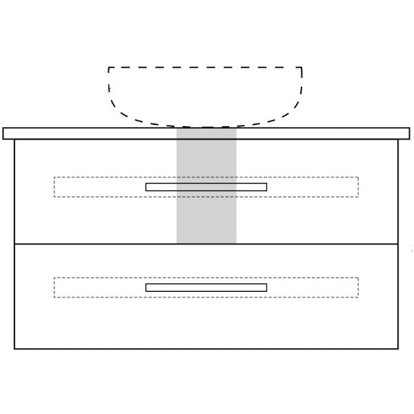 Marquis Gold5 Wall Hung Vanity - 900mm Centre Bowl - 2 drawer | The Blue Space