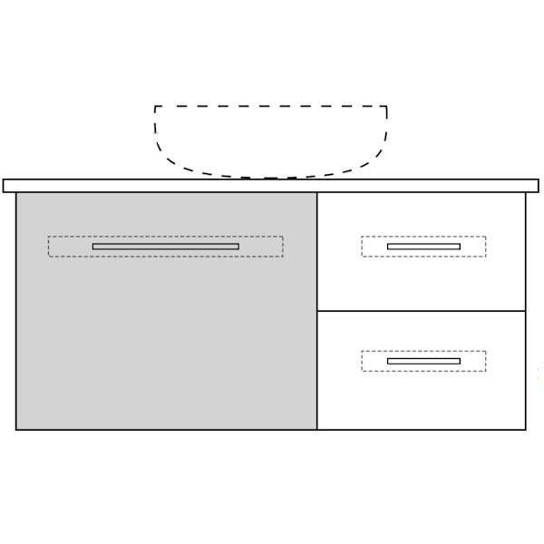 Marquis Gold6 Wall Hung Vanity - 900mm Centre Bowl - 1 door 2 drawer | The Blue Space