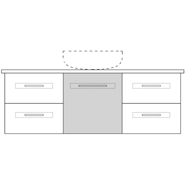 Marquis Gold9S Wall Hung Vanity - 1200mm Centre Bowl - 1 door 4 drawer | The Blue Space