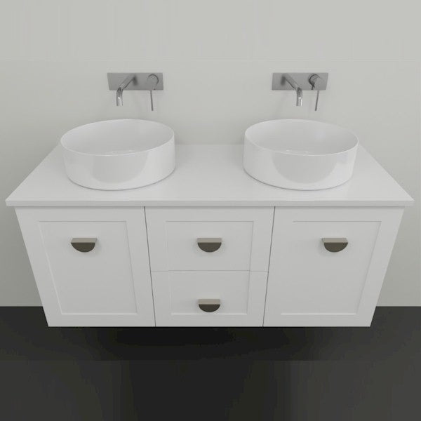 Marquis Provincial11 2 door 2 drawer Wall Hung Vanity - 1200mm Double Bowl | The Blue Space