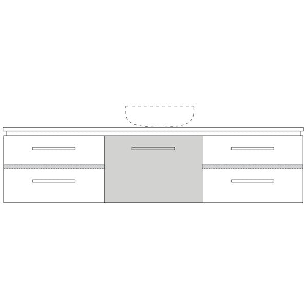 Marquis Riviera16 Wall Hung Vanity - 1800mm Centre Bowl - 1 door 4 drawer | The Blue Space