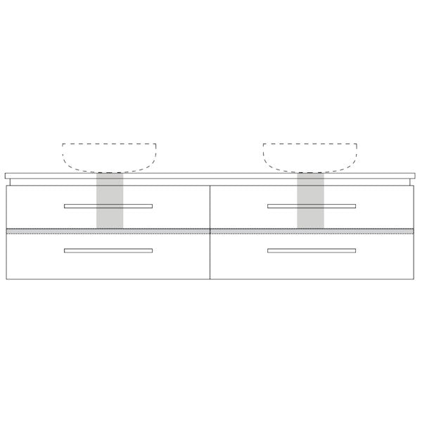 Marquis Riviera17 Wall Hung Vanity - 1800mm Double Bowl - 4 drawer | The Blue Space