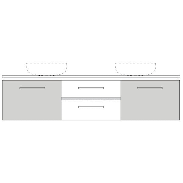 Marquis Riviera18 Wall Hung Vanity - 1800mm Double Bowl - 2 door 2 drawer | The Blue Space