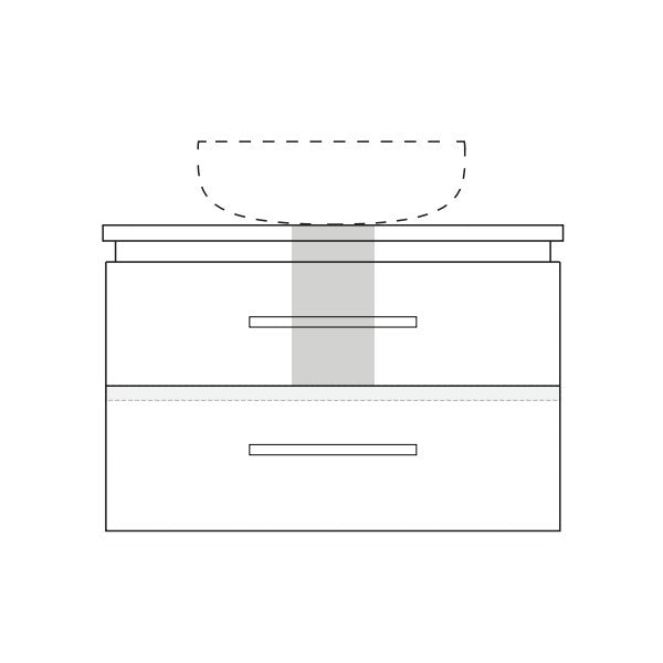 Marquis Riviera3 Wall Hung Vanity - 750mm Centre Bowl - 2 drawer | The Blue Space