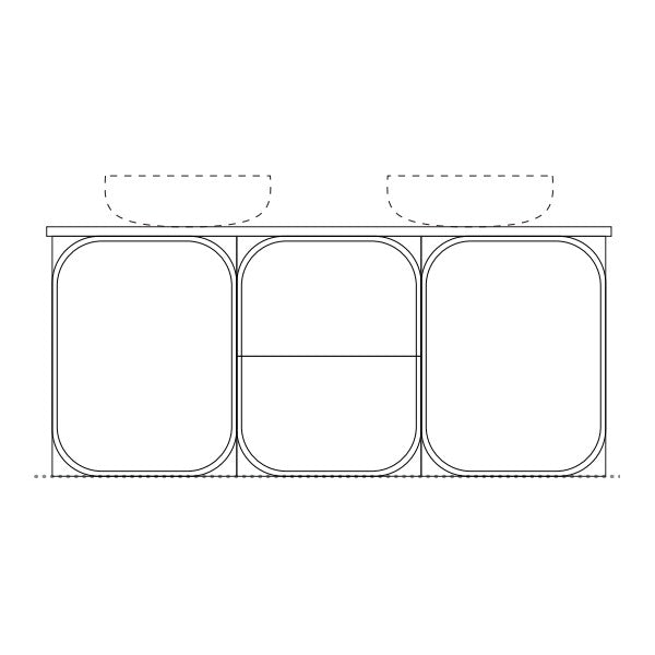 Marquis Port Wall Hung Vanity - 1200mm Double Bowl | The Blue Space