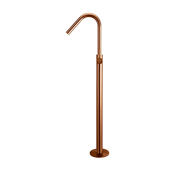 Meir Freestanding Round Bath Mixer with Hand Spray Lustre Bronze