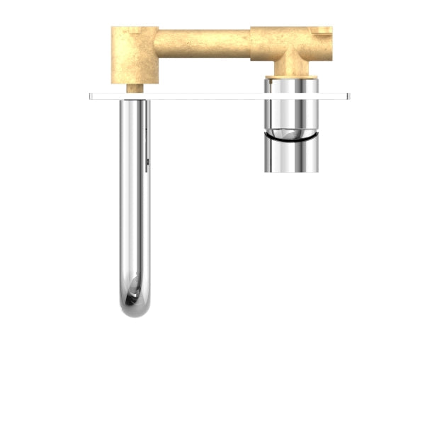 Nero Mecca Wall Basin/Bath Mixer 160mm Chrome