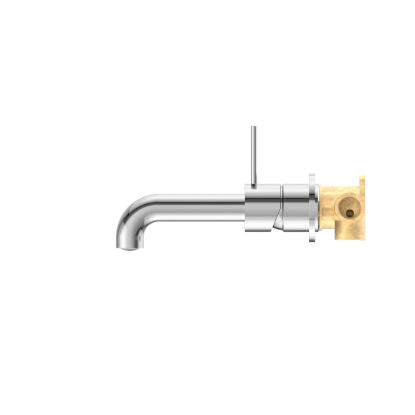 Nero Mecca Wall Basin Mixer Sep BP Handle Up 160mm Sp Chrome Side View | The Blue Space