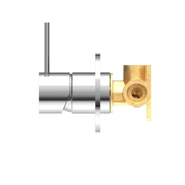 Nero Mecca Shower Mixer Handle Up Chrome Side View | The Blue Space