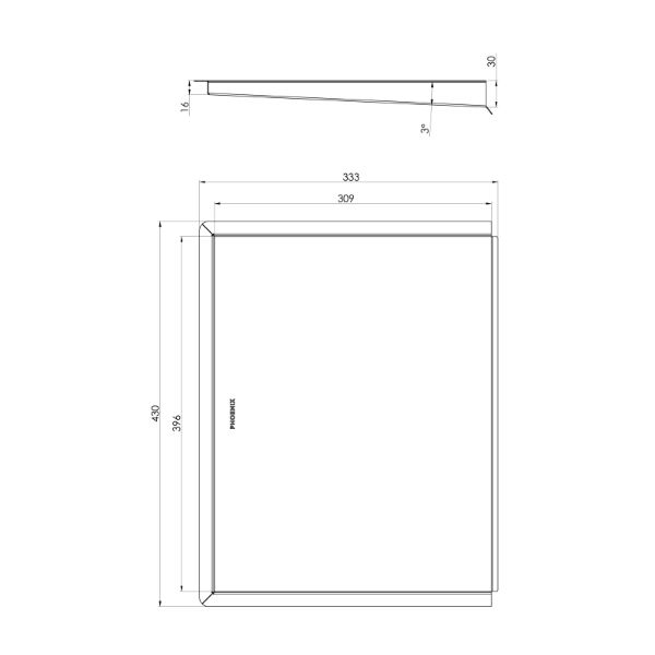 Phoenix Benchtop Drainer Tray The Blue Space - line drawing