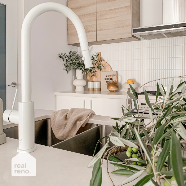 Nero Mecca Pull Out Sink Mixer With Vegie Spray Matte White