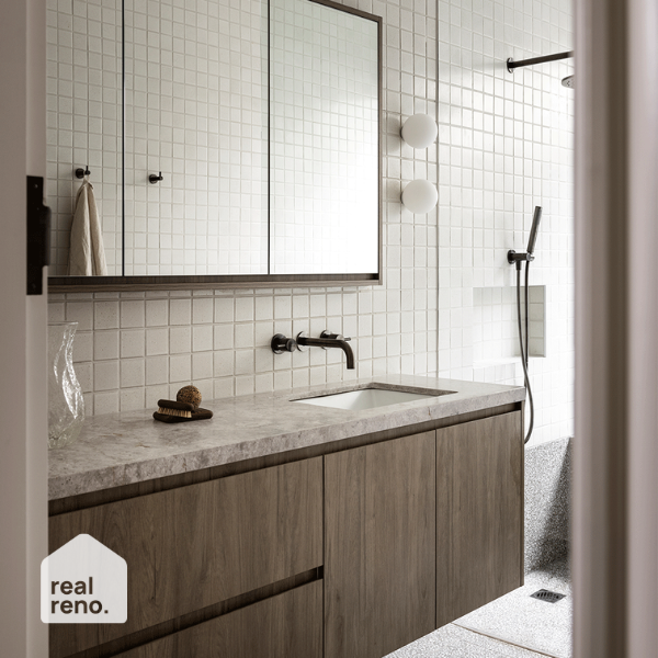 Meir Round Shower on Bracket Shadow - The Blue Space Real Reno