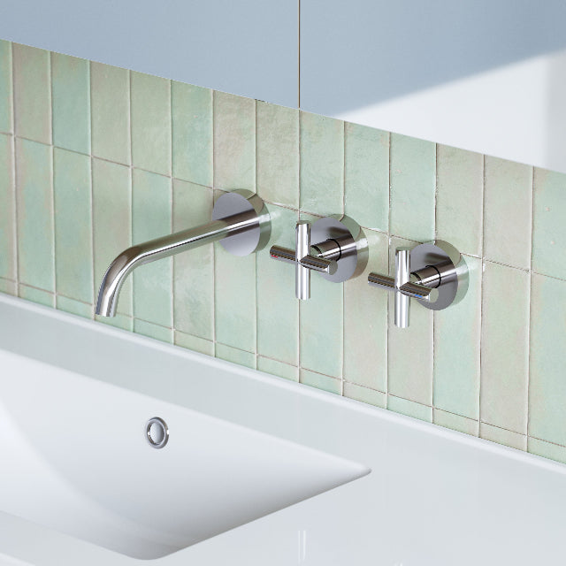 Phoenix Vivid Slimline Plus Wall Basin/Bath Hostess Set 180mm Chrome